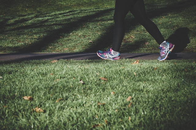 Lady running in a park