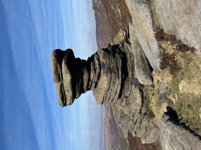 A close-up of the salt-cellar rock formation
